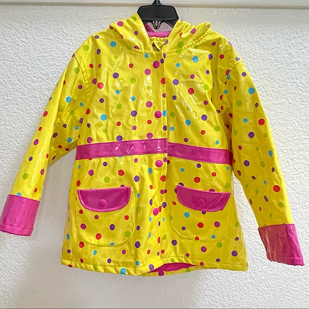 Western Chief Hooded Polka Dot Rain Jacket Size 5/6